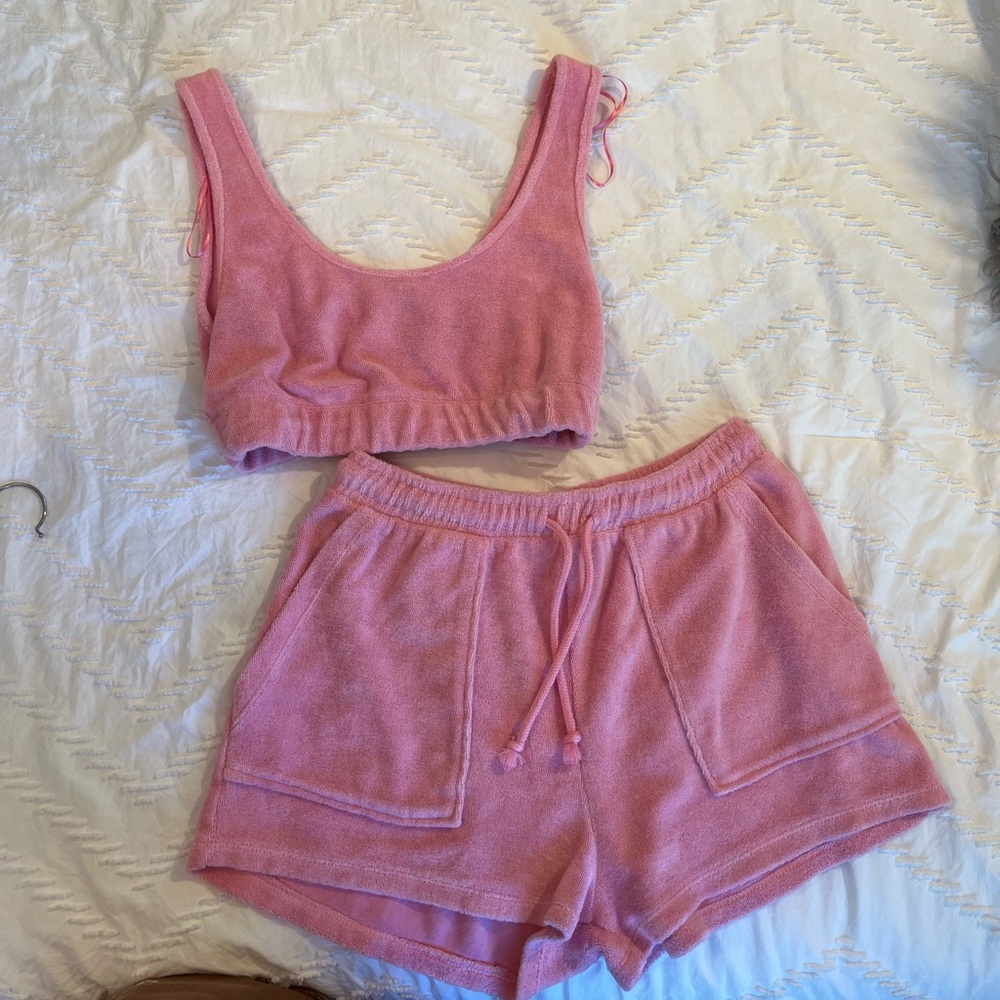 Zara two piece terry cloth set